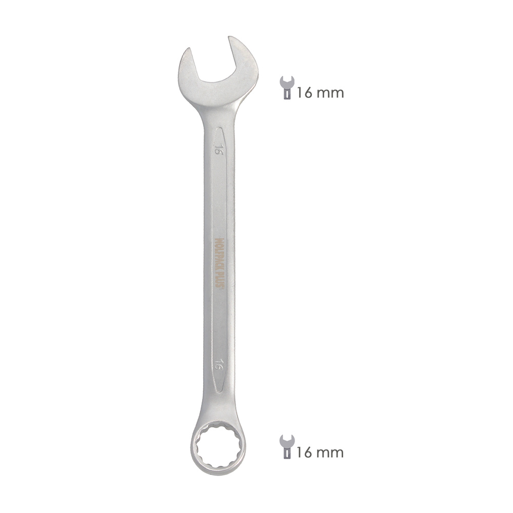 Llave Combinada Plus 16x16 Acero Cromo Vanadio DIN 3113. Llave Doble Boca, Llave Fija, Llave Estrella - Imagen 2