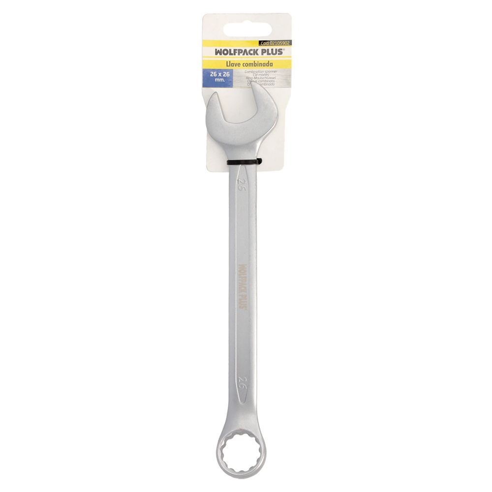 Llave Combinada Plus 26x26 Acero Cromo Vanadio DIN 3113. Llave Doble Boca, Llave Fija, Llave Estrella - Imagen 3
