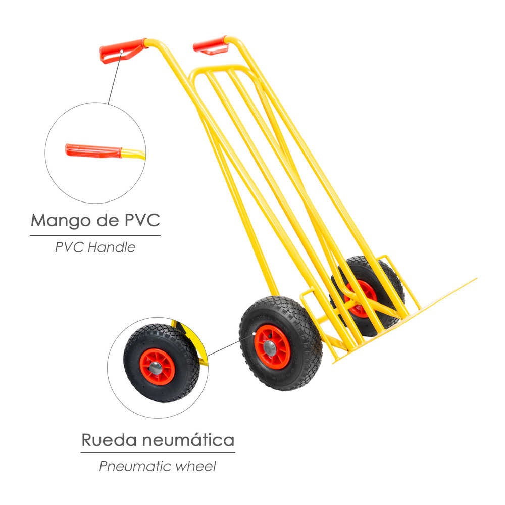 Carretilla Almacen / Sacos Ruedas Neumaticas Llantas Plastico - Imagen 3