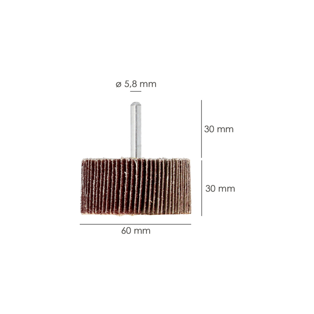 Abanico Lija Grano 80 Medida Ø 60 x 30 mm. Disco Abrasivo Laminas, Ruedas Mil Hojas, Ruedas Abrasivas,Lijado,Desbaste,Pulir - Imagen 2