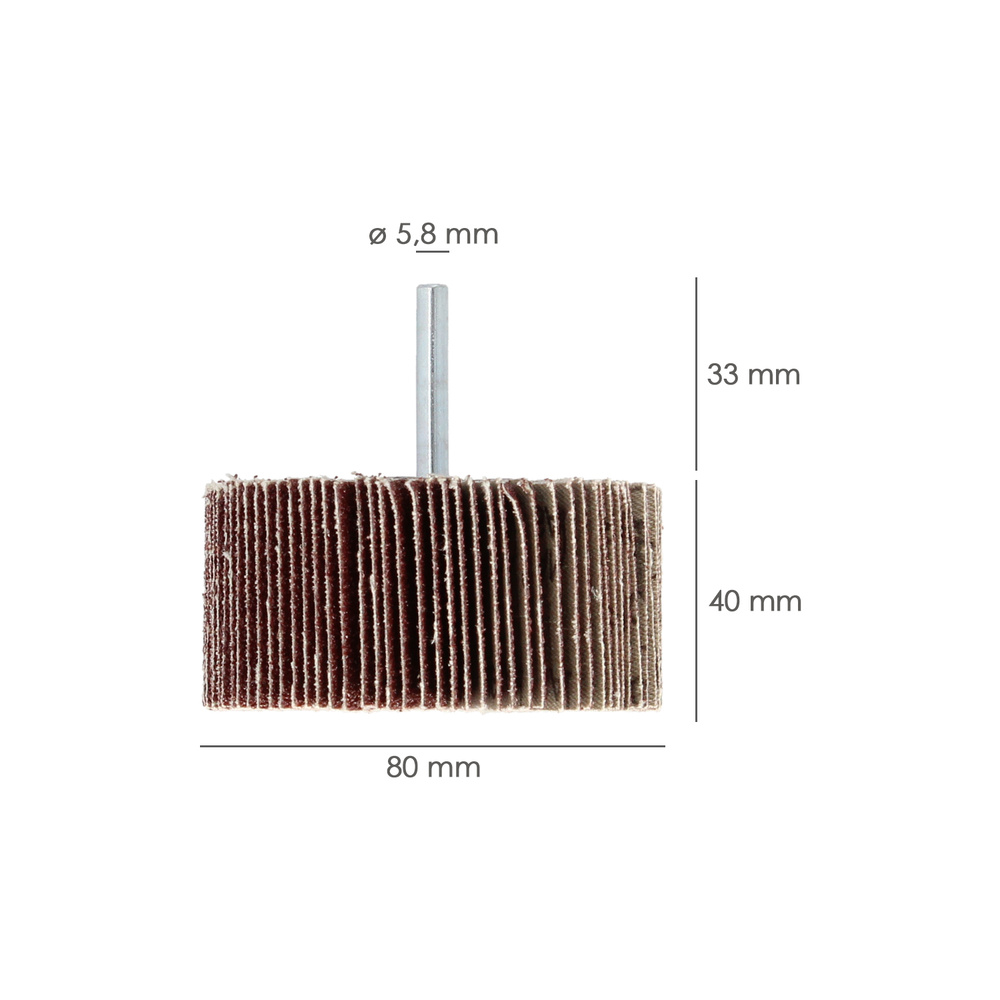 Abanico Lija Grano 60 Medida Ø 80 x 40 mm. Disco Abrasivo Laminas, Ruedas Mil Hojas, Ruedas Abrasivas,Lijado,Desbaste,Pulir - Imagen 2