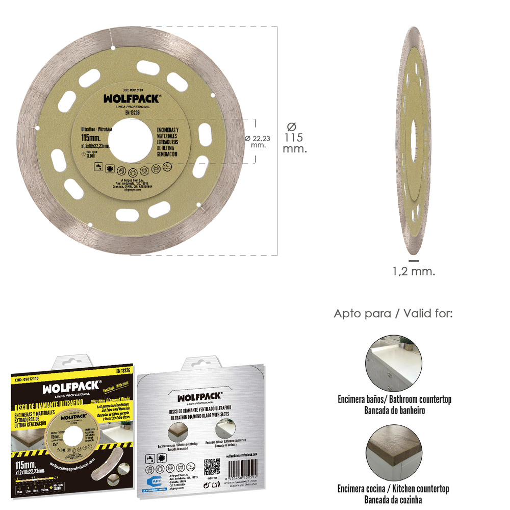 Disco Diamante Ø 115 mm. Materiales de Ultima Generación. Segmento de 10 mm. - Imagen 2