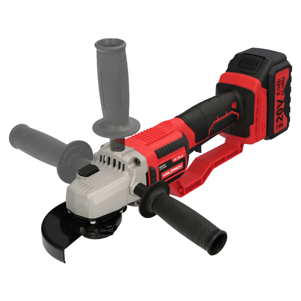 Amoladora A Bateria 20 Volt. Con Bateria 4.0 Ah. Ø 115 mm. 7.000 R.P.M. Mango 3 Posiciones Eje M14 Protector Disco Ajustable - Imagen 3