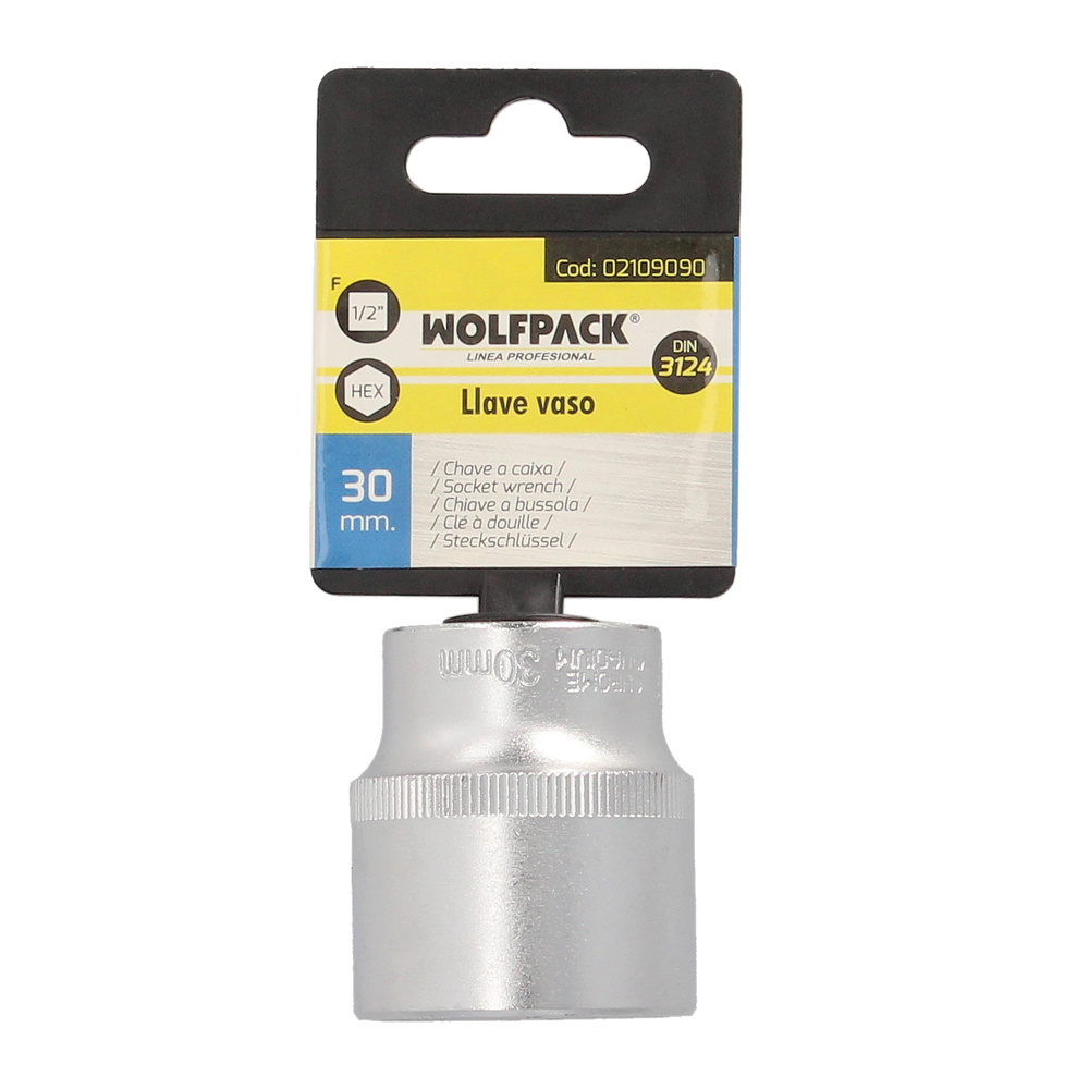 Llave Vaso 1/2" Hexagonal 30 mm. Perfil de 6 caras. Acero Cromo Vanadio, Aristas Redondas - Imagen 3