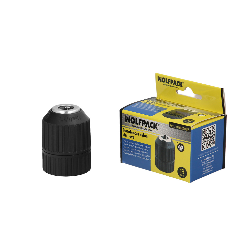 Portabrocas Sin Llave Nylon 1/2" Hembra Ø 13mm. Sin Llave Portabrocas, Autoajustable - Imagen 2