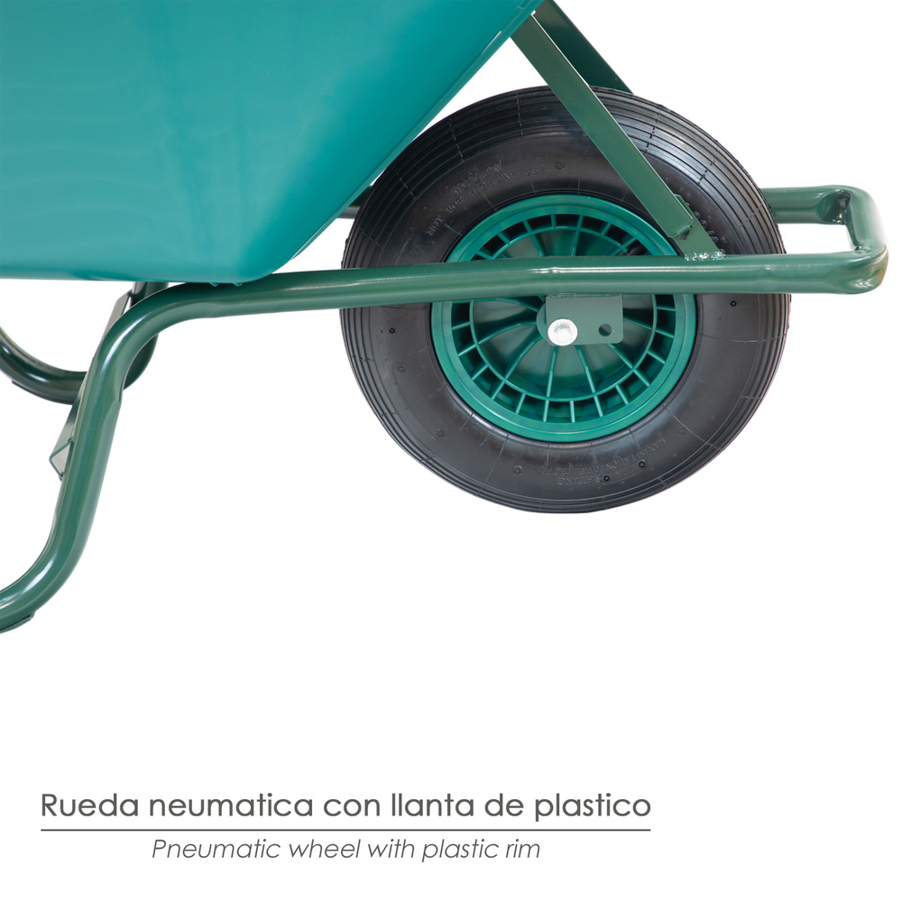 Carretilla Obra Plastico Desmontada 100 litros - Imagen 5