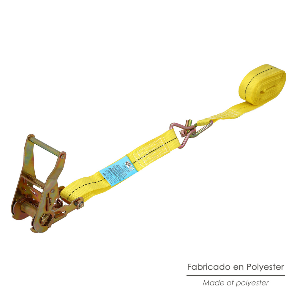 Cinta De Amarre Con Ratchet 6 metros x 38 mm. Trinquete Metalico Automatico, Cincha, Eslinga Mercancia, Correa Sujeción - Imagen 5