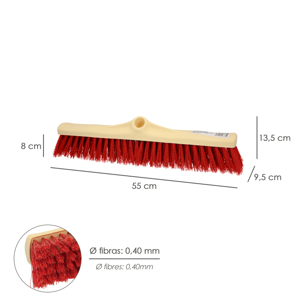 Cepillo Barrendero Industrial Fibra Suave PVC. Soporte Polipropileno 50 cm. (Sin Mango) - Imagen 2