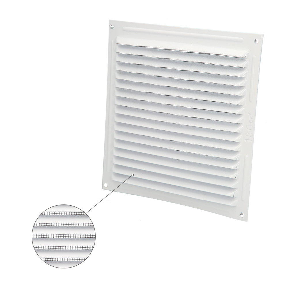 Rejilla Ventilación Aluminio Con Mosquitera Atornillable 200 x 200 mm. Color Blanco - Imagen 3