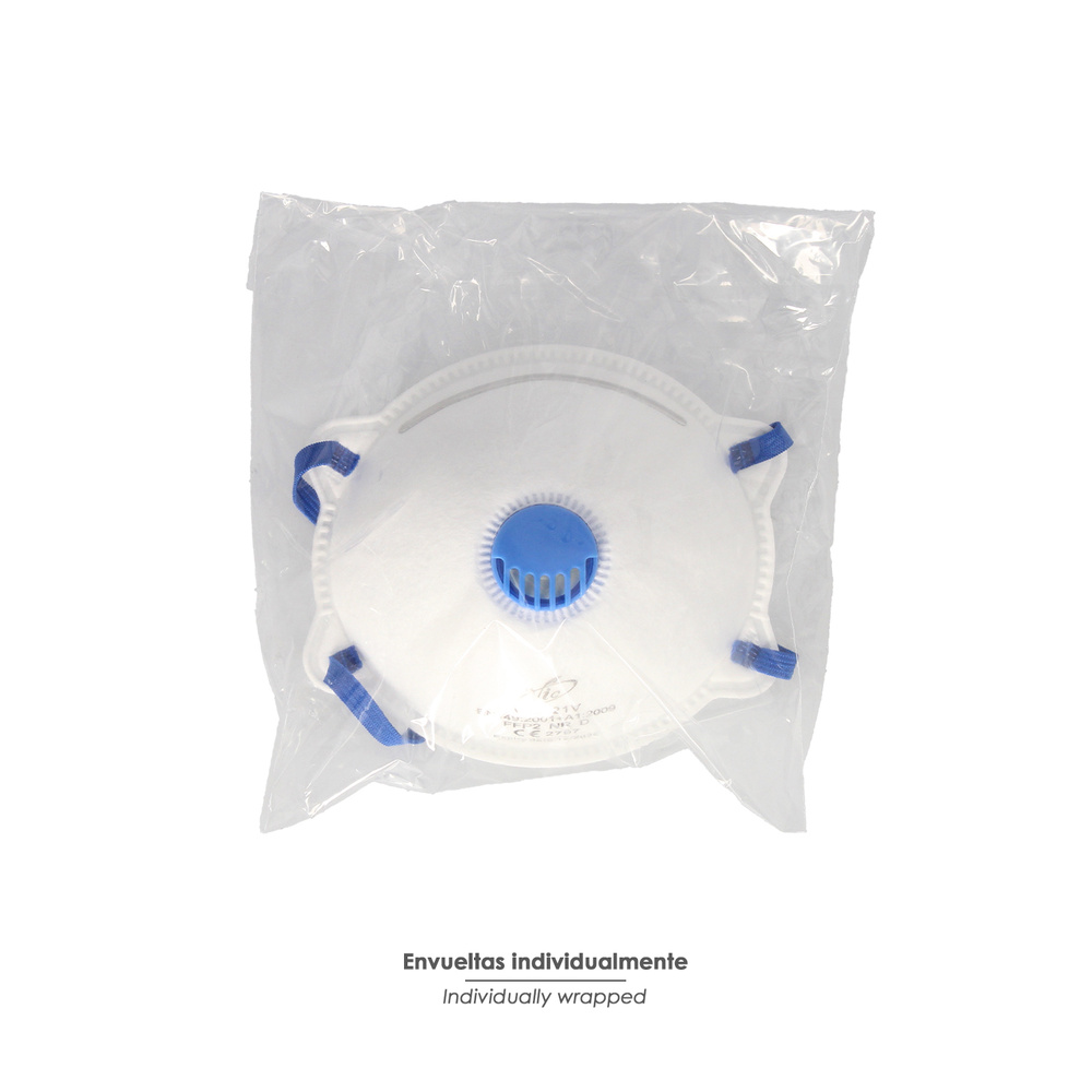 Mascarilla FFP2 Rigida Con Valvula (10 Unidades) Envasadas Individualmente - Imagen 4