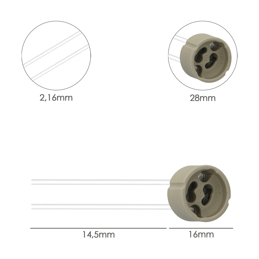 Portalamparas GU-10 Ceramico Para Bombillas Halogenas / LED - Imagen 2