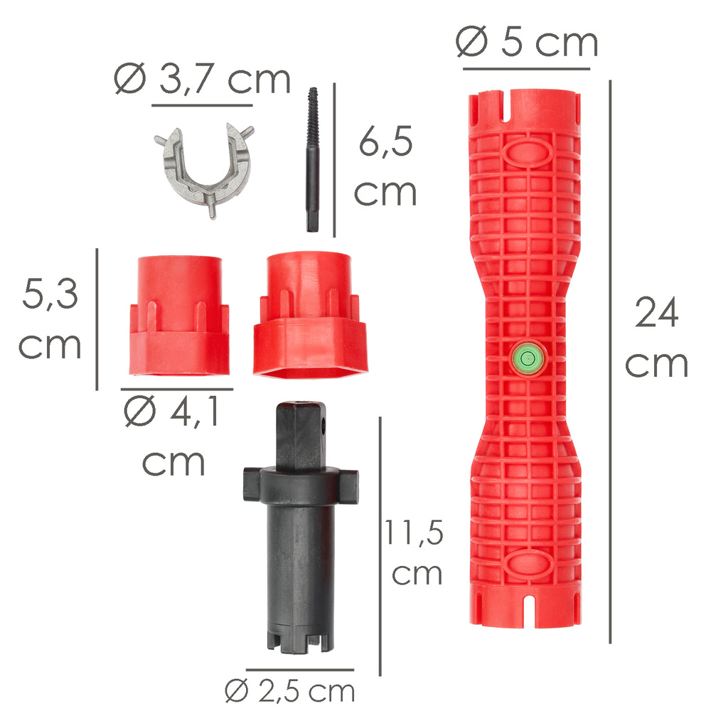 Llave Para Grifos Multifuncion Con Adaptador, Llave Hexagonal y Extractor de Tornillos - Imagen 2