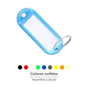 Llavero Portaetiquetas Multicolor. Etiquetas para Llaves de Plastico, Llavero Etiquetar,