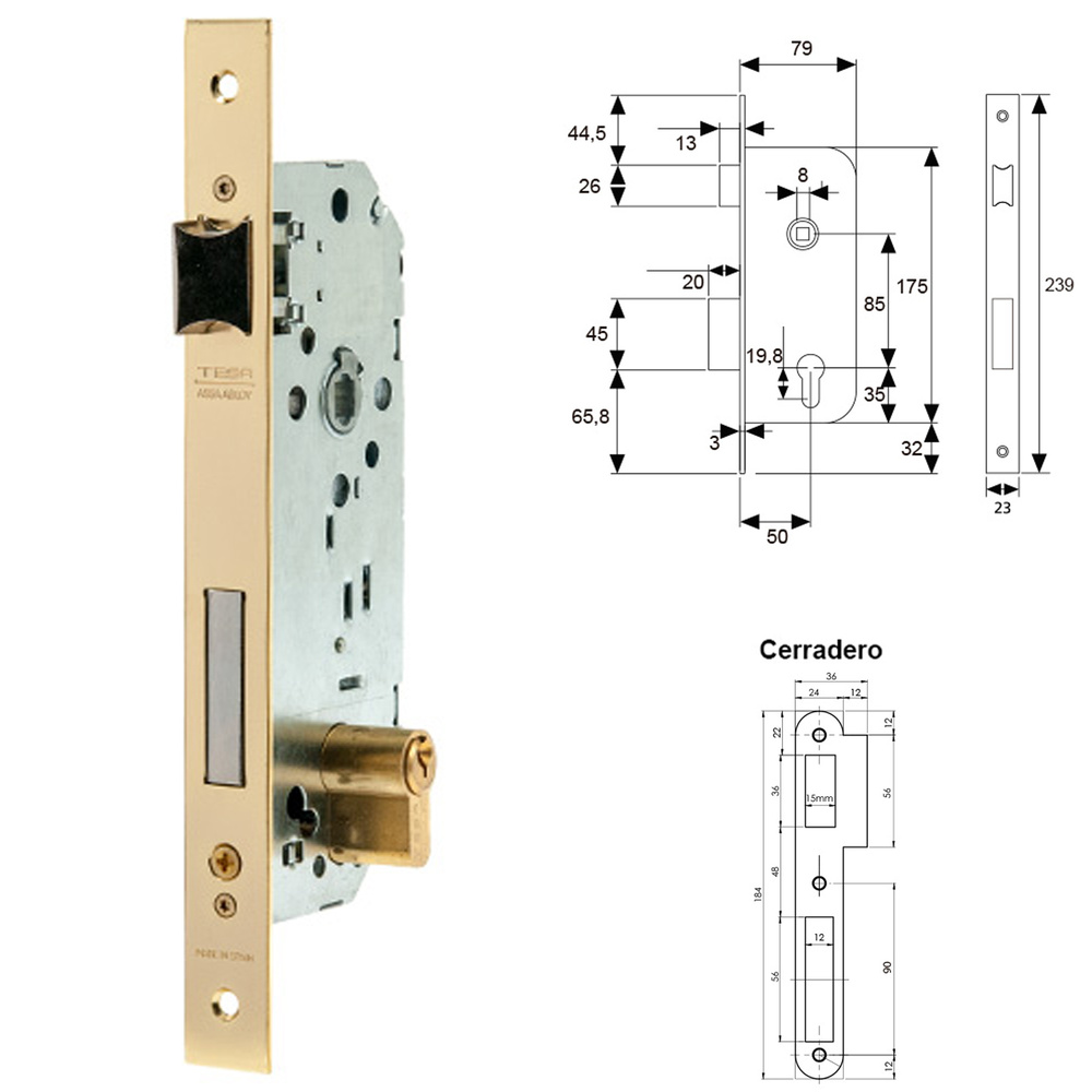 Cerradura Tesa 2030-hl/50 - Imagen 2