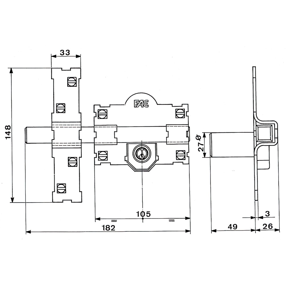 Cerrojo Fac 101-l/105-p - Imagen 2