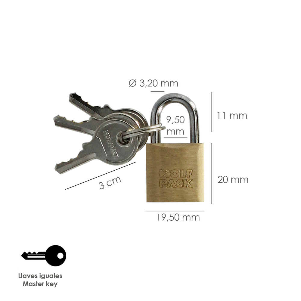 Candado Laton Arco Normal 20 mm. - Imagen 2