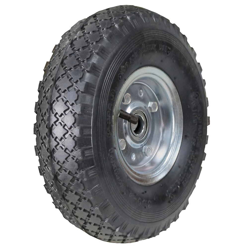 Rueda Carretilla Almacen / Sacos Neumática Llanta Galvanizada Eje Descentrado Ø 20 mm. - Imagen 3