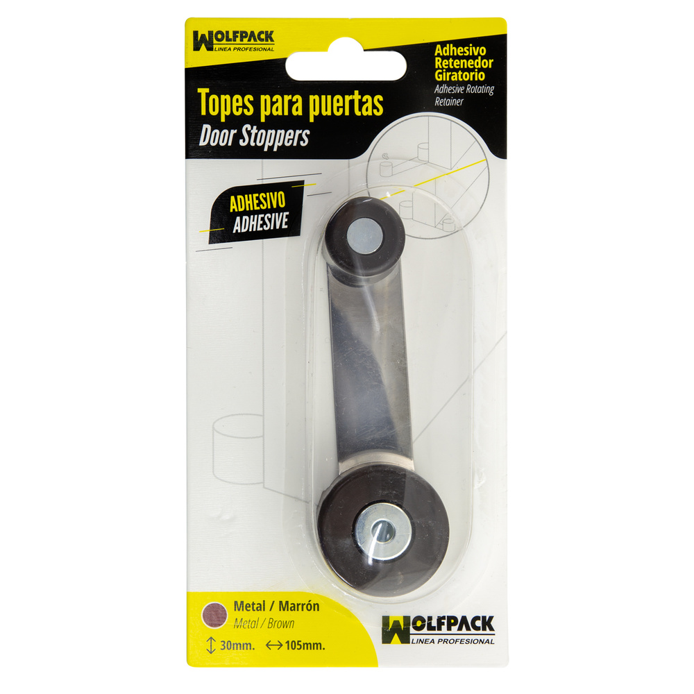 Tope Puerta Con Retenedor Metalico / Goma Marron - Imagen 3