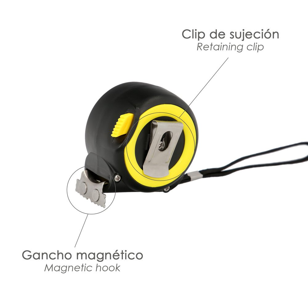 Flexometro Sistema Autolock Con Freno Automatico Longitud 3 Metros Ancho Cinta 16 mm. Magnetico. Cinta Metrica Freno Automatico - Imagen 3