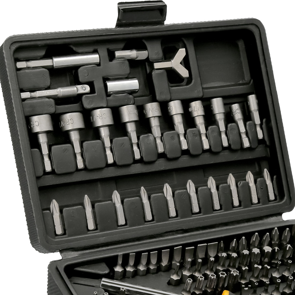 Juego Puntas con Destornillador 1/4" 122 Pzs. Con Apadtador. Cromo Vanadio, Kit Llave Combinada, Kit Carraca, - Imagen 3