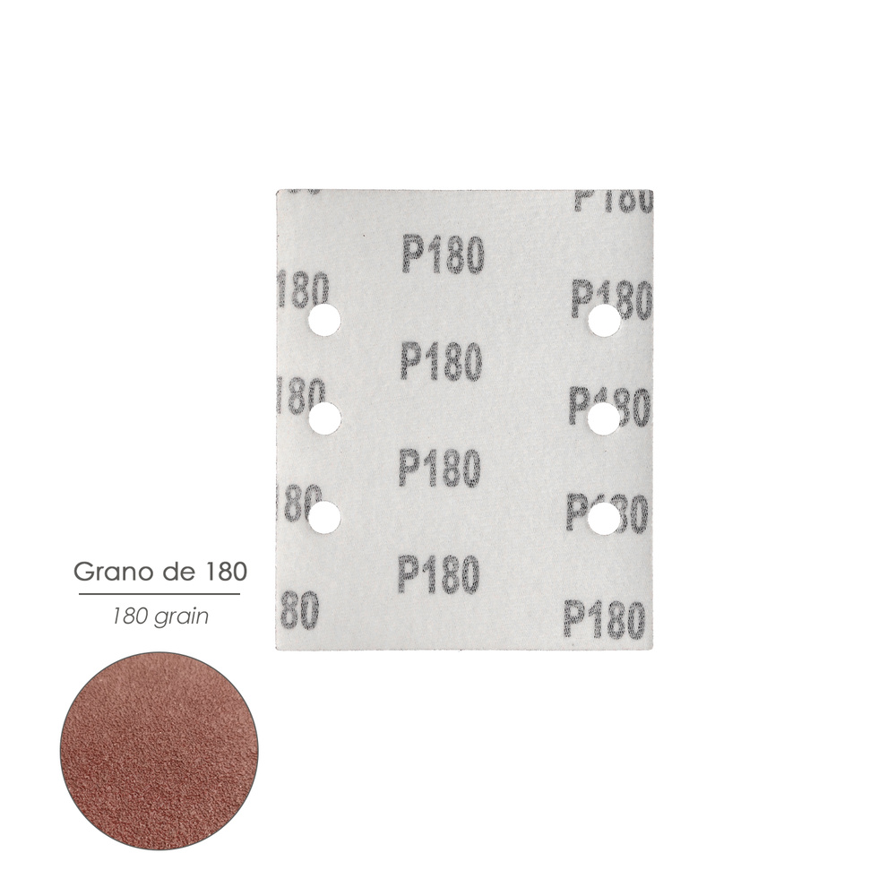 Lija Recambio Con Velcro 114x140 mm. Con Agujeros Grano 180 (10 Piezas) - Imagen 3