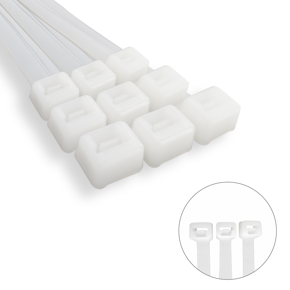 Brida Nylon 100%. Color Blanco / Natural 4,5 x 280 mm. 100 Piezas. Abrazadera Plastico, Organizador Cables, Alta Resistencia - Imagen 3