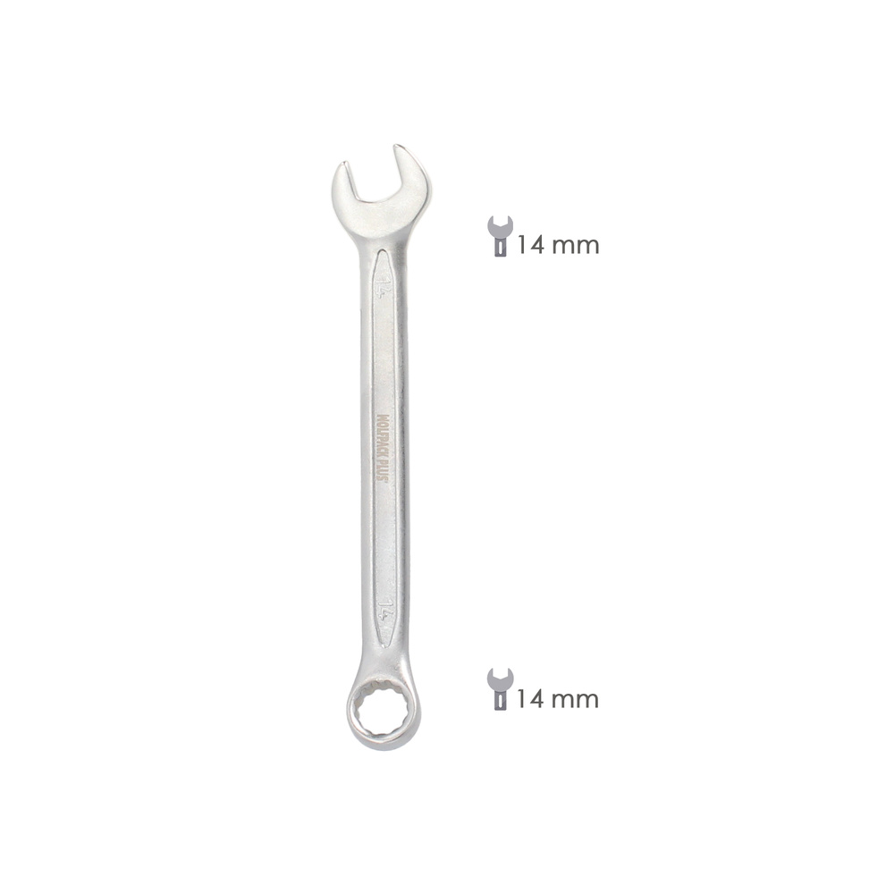 Llave Combinada Plus 14x14 Acero Cromo Vanadio DIN 3113. Llave Doble Boca, Llave Fija, Llave Estrella - Imagen 2
