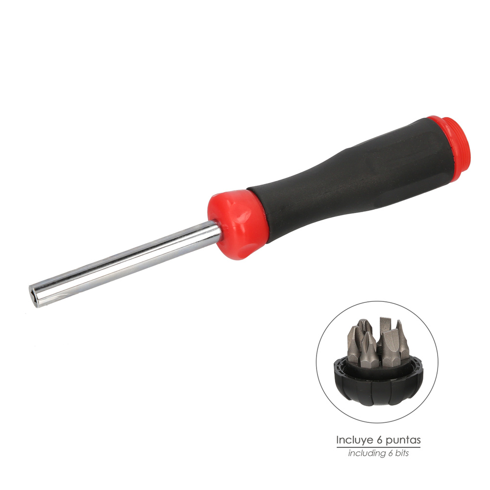 Juego De Puntas con Destornillador 1/4" 7 Piezas. Acero Cromo Vanadio, Kit Destorpuntas, Puntas Destornillador. - Imagen 3