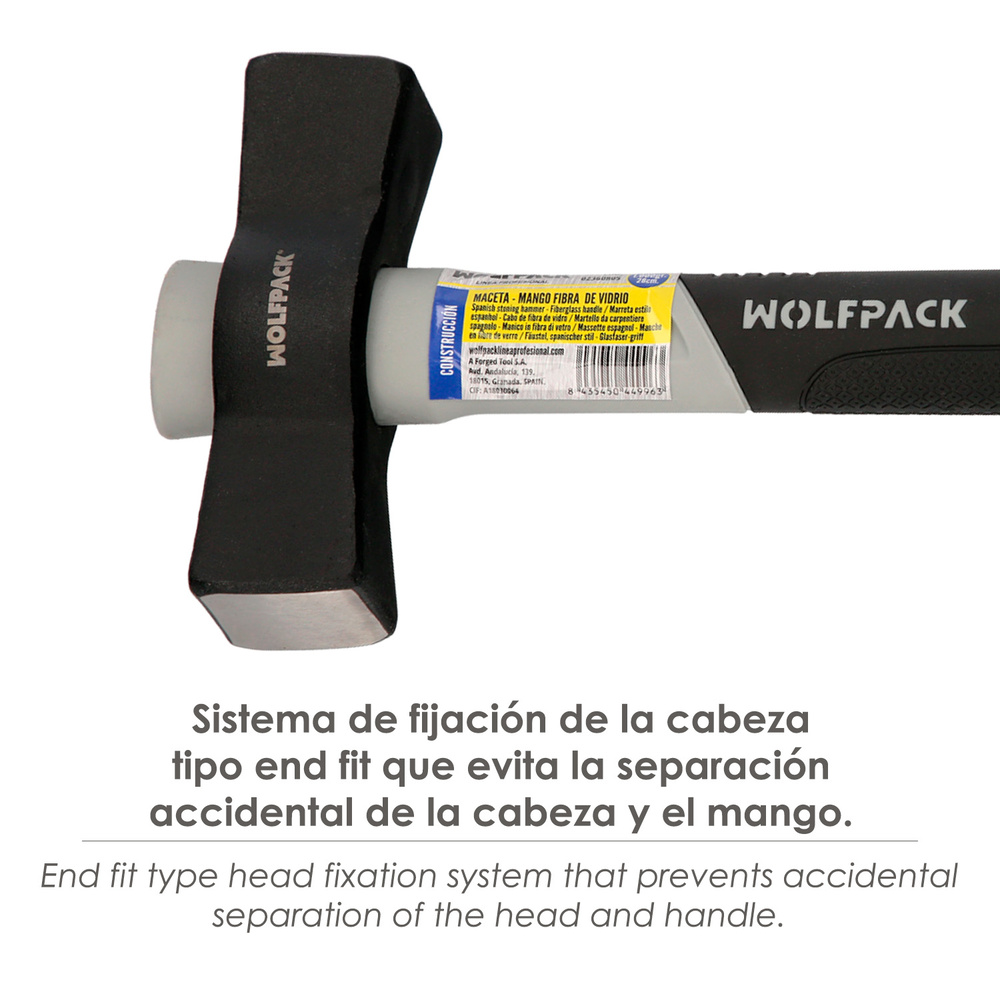 Maceta Mango Fibra Vidrio Mango Fibra Vidrio Con Empuñadura Antideslizante. 1000 Gramos 28 cm. - Imagen 5