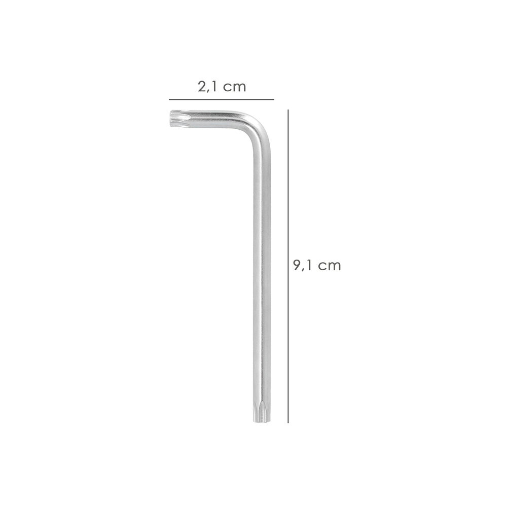 Llave Torx Inviolable Larga Acero Cromo Vanadio Profesional T15 mm. Llave Estrella, Llave Allen Estrella - Imagen 2