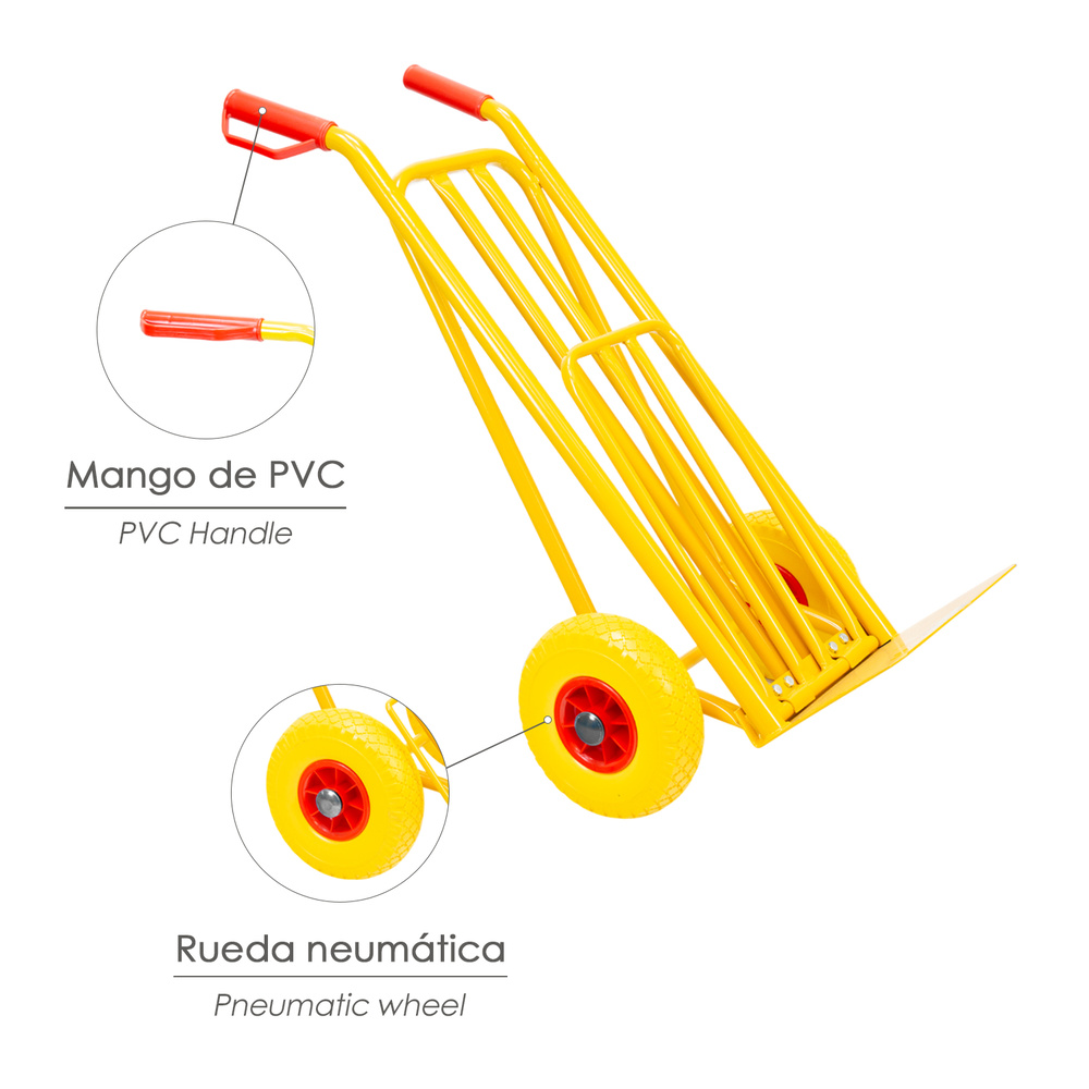 Carretilla Almacen / Sacos Con Pala Abatible Ruedas Macizas Llantas de plástico - Imagen 3