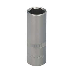 Llave Vaso 1/2" Hexagonal Larga 19 mm. Perfil de 6 caras. Acero Cromo Vanadio, Aristas Redondas