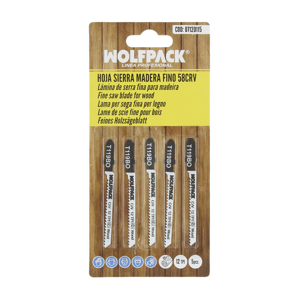 Hojas Sierra Calar Para Madera Corte Fino 5 Piezas. Hoja Cromo Vanadio 58. Vastago T Universal - Imagen 5