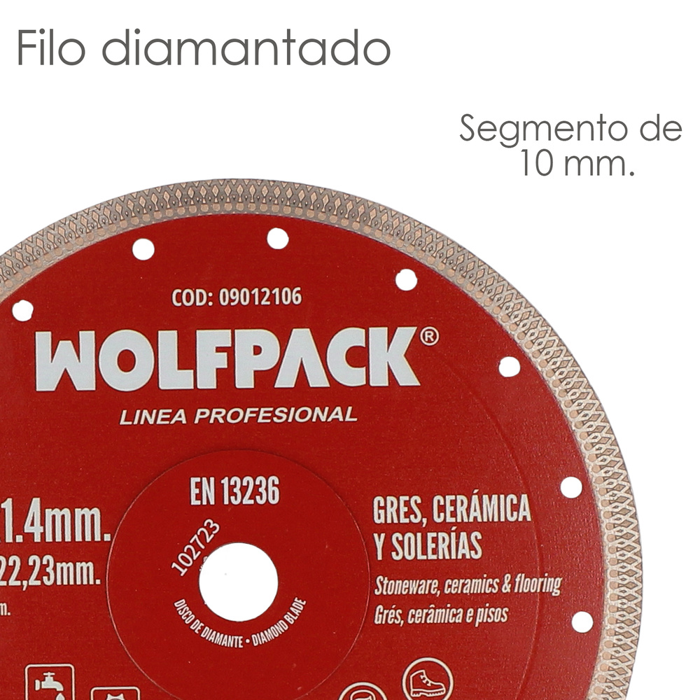Disco Diamante Ø 230 mm. Porcelanicos, Gres, Ceramica, Solerias. Segmento Diamantado 10 mm. - Imagen 3