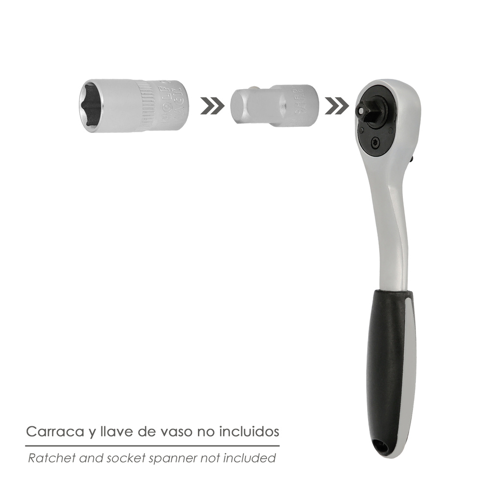 Adaptador Aumentador 1/4" Hembra 3/8" Macho - Imagen 3