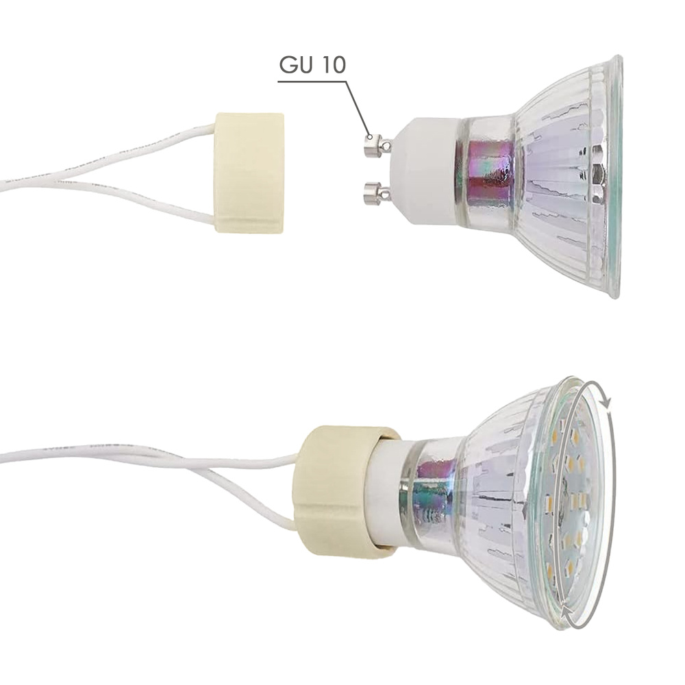 Portalamparas GU-10 Ceramico Para Bombillas Halogenas / LED - Imagen 3