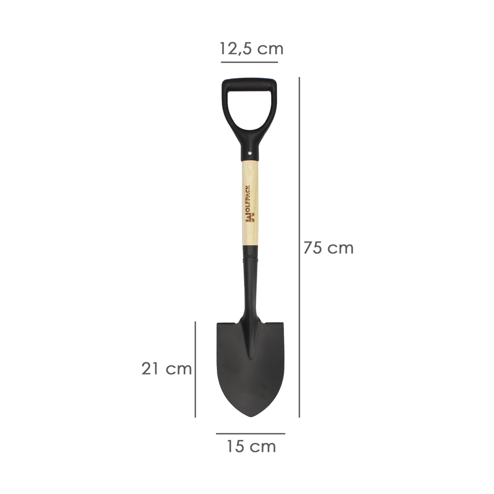 Pala Pequeña Mango Madera Punta Mango Anilla 75 cm. minipala, Pala Jardineria,transplantes, Camping, Montañismo, Acampada - Imagen 2
