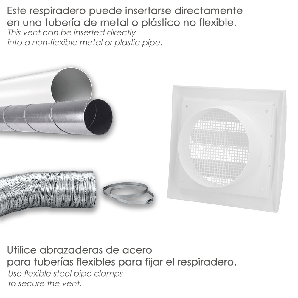 Rejilla De Plastico Con Malla Posterior Y Lamas Movibles 20x20 cm - Imagen 5