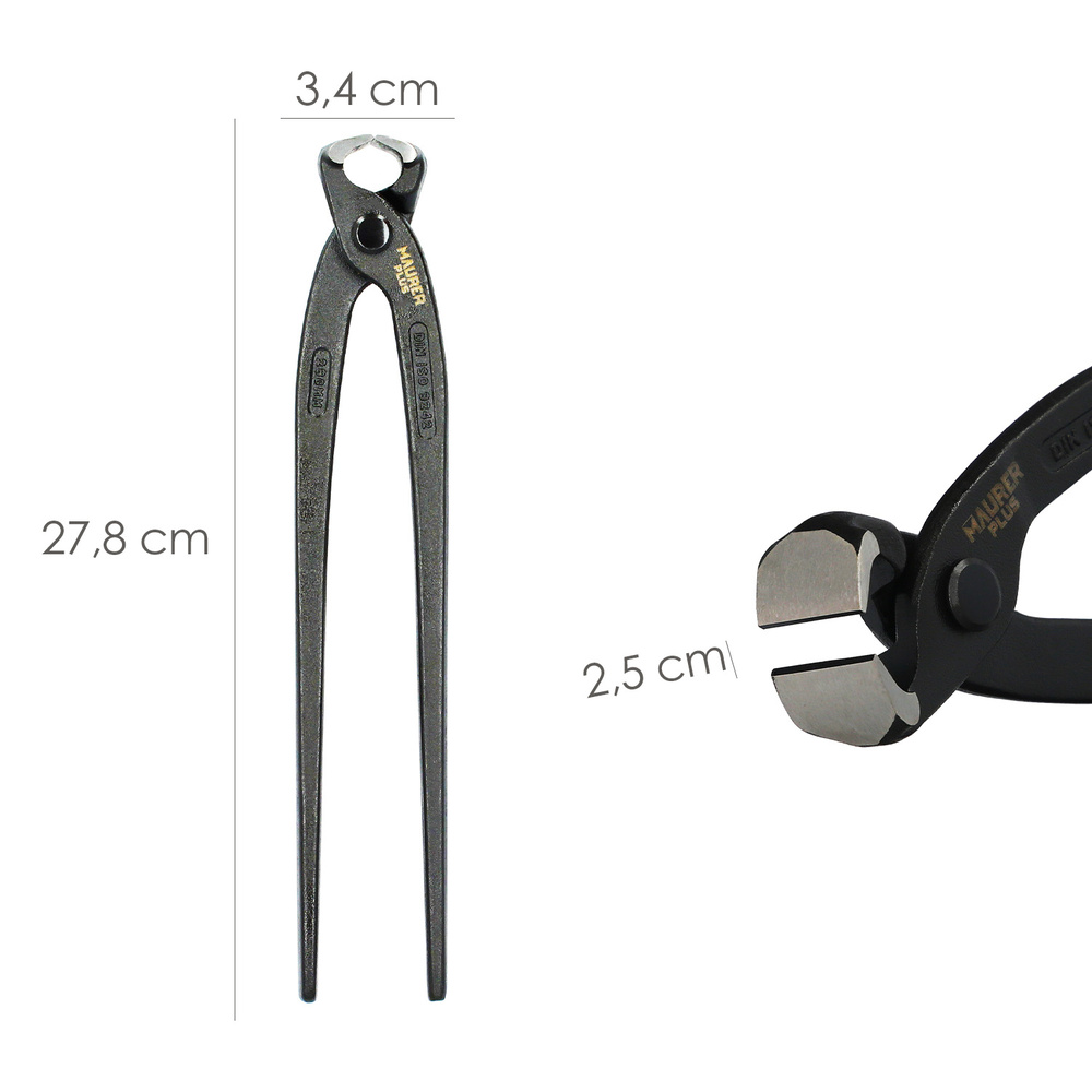 Tenazas Rusas Profesionales Plus DIN/ISO 9242 Cromo Vanadio Negra 11" - Imagen 2