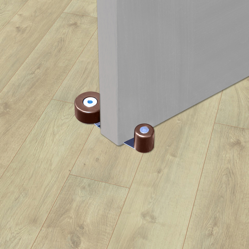 Tope Puerta Con Retenedor Metalico / Goma Marron - Imagen 4