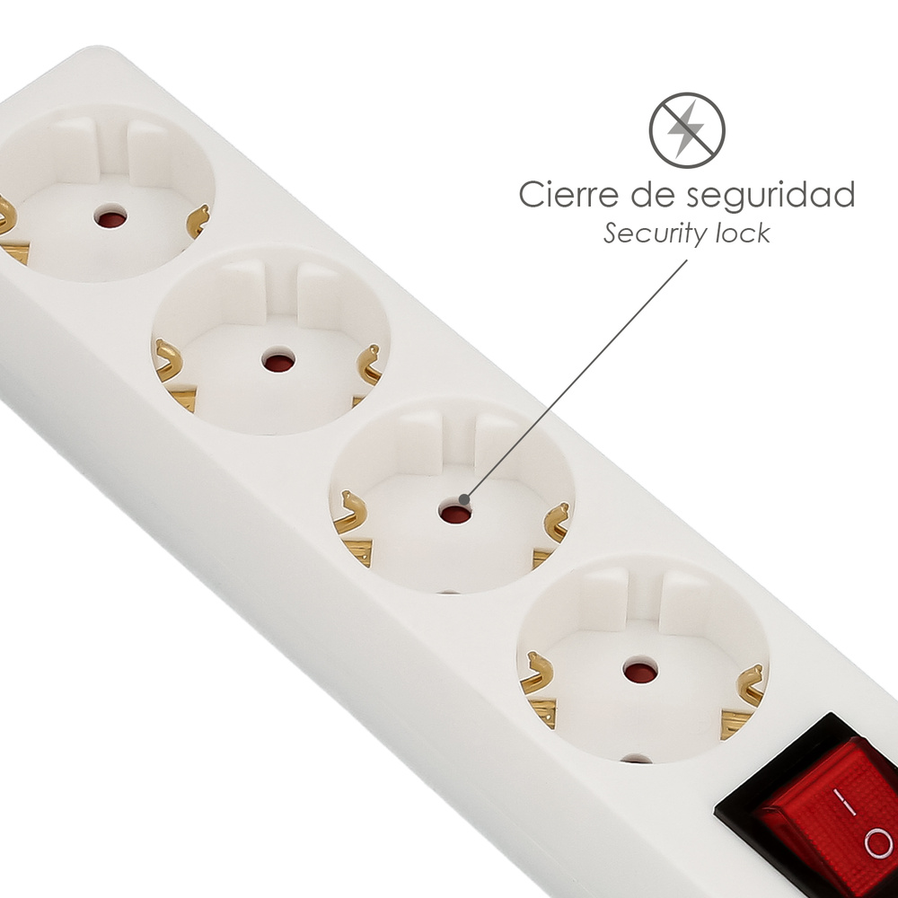 Base Multiple 4 Tomas Con Toma De Tierra Con Interruptor - Imagen 2