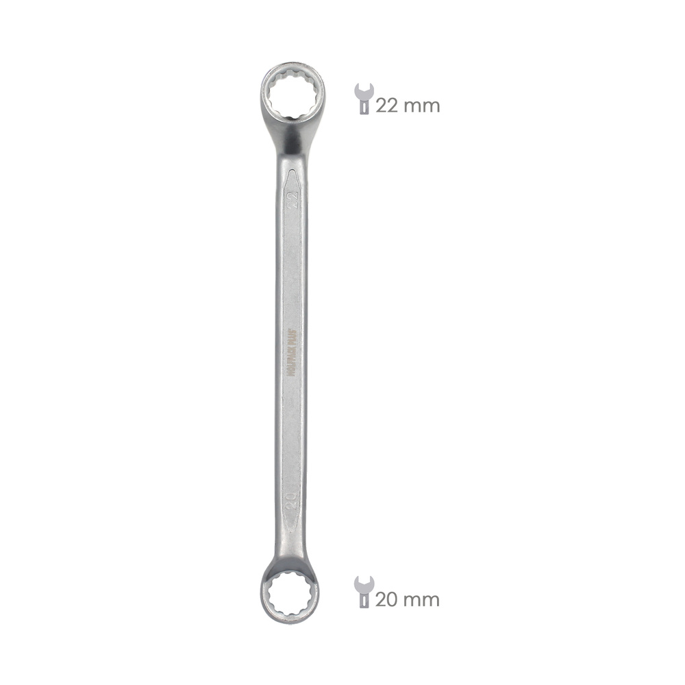 Llave Estrella Acodada Plus Acero Cromo Vanadio 20x22 DIN 838. Llave Doble Boca Acodada, Llave Fija Estrella Acodada - Imagen 2