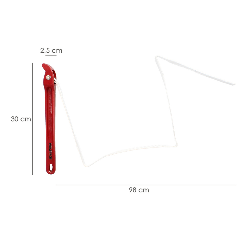 Llave Cinta Nylon Aluminio 30 cm. Cinta De 98 cm. Llave De Filtro Aceite, Llave Para Tubos, Llave Aflojatodo, Llave De Correa. - Imagen 2