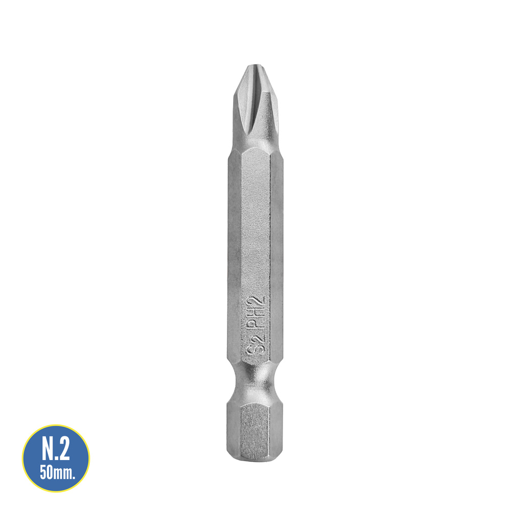 Puntas Largas Destornillador Phillips Nº 2 (20 Piezas). Acero S2 al Cromo Vanadio. Puntas Hexagonales, Destorpuntas, - Imagen 2