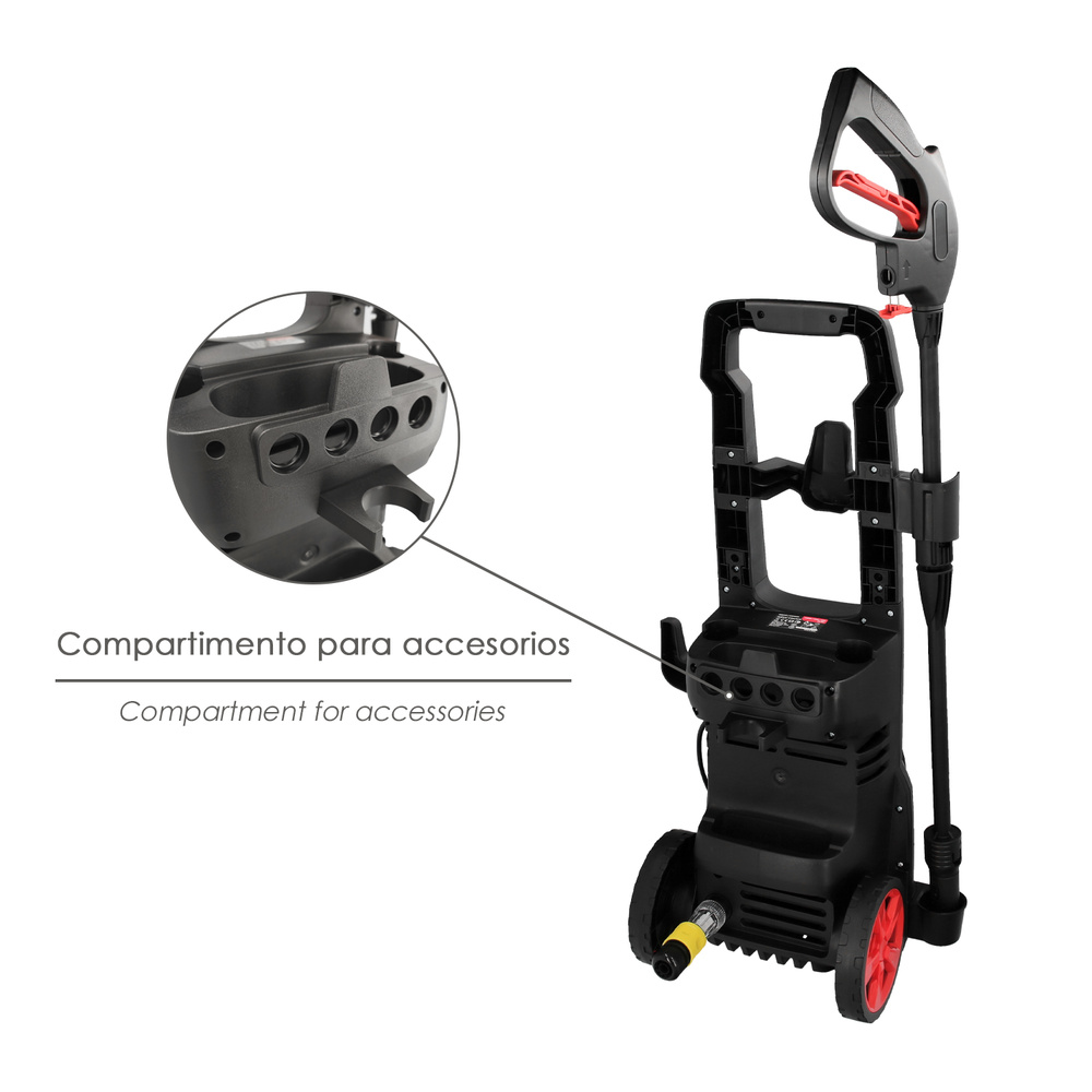 Hidrolimpiadora Alta Presión 135 Bares 1.800 Watt. Con Accesorios. 330 Litros / Hora. Limpiadora de Agua Con Deposito Detergente - Imagen 5