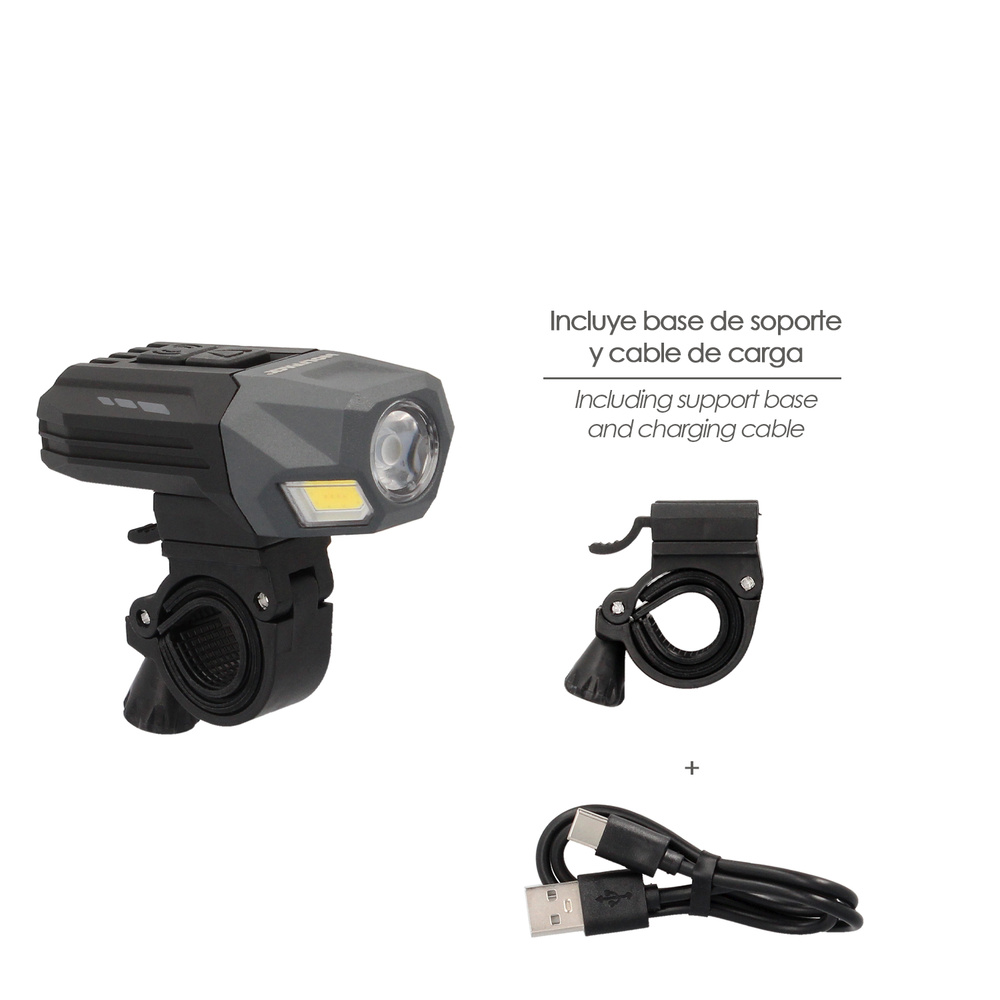 Luz Led Frontal Para Bicicleta / Patinete 800 Lumenes (7 Modos) Bateria Recargable USB - Imagen 3