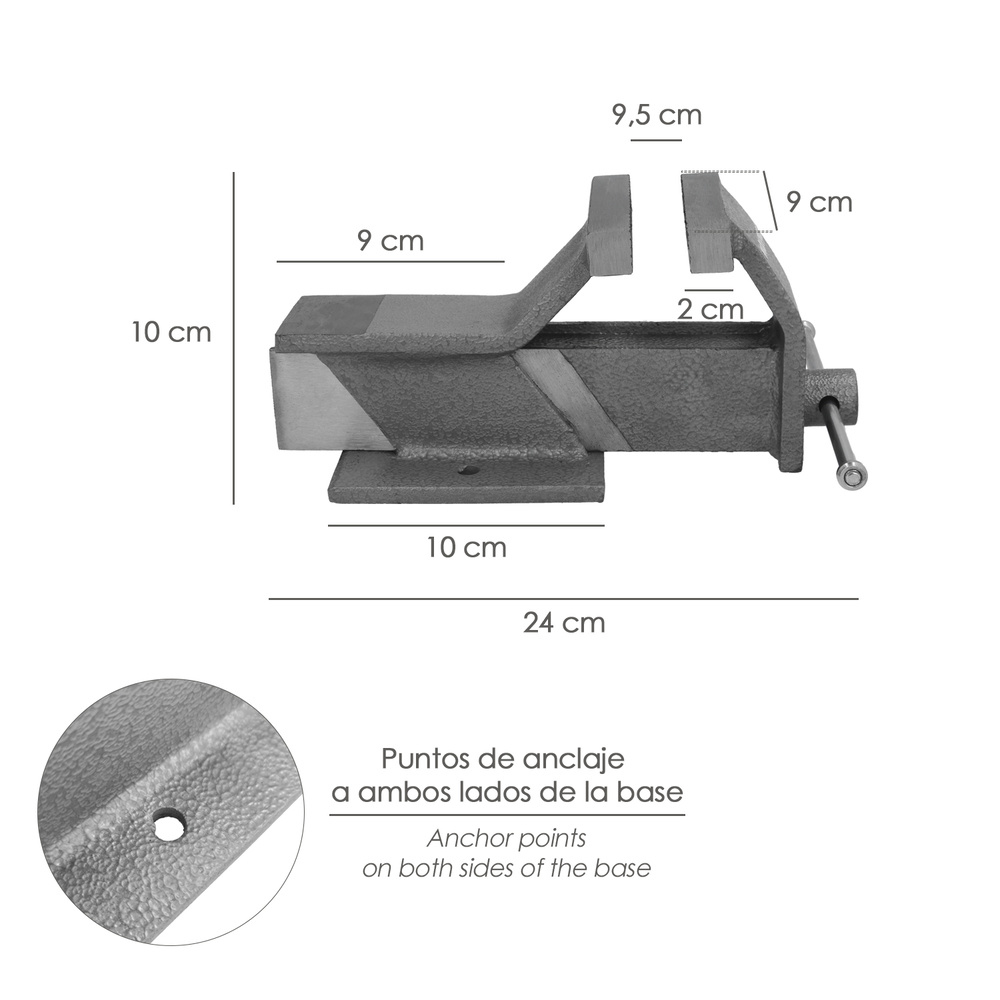 Tornillo Banco Acero 80 mm. Banco De Mesa, Tornillo Sujeción, Abrazadera De Banco - Imagen 2