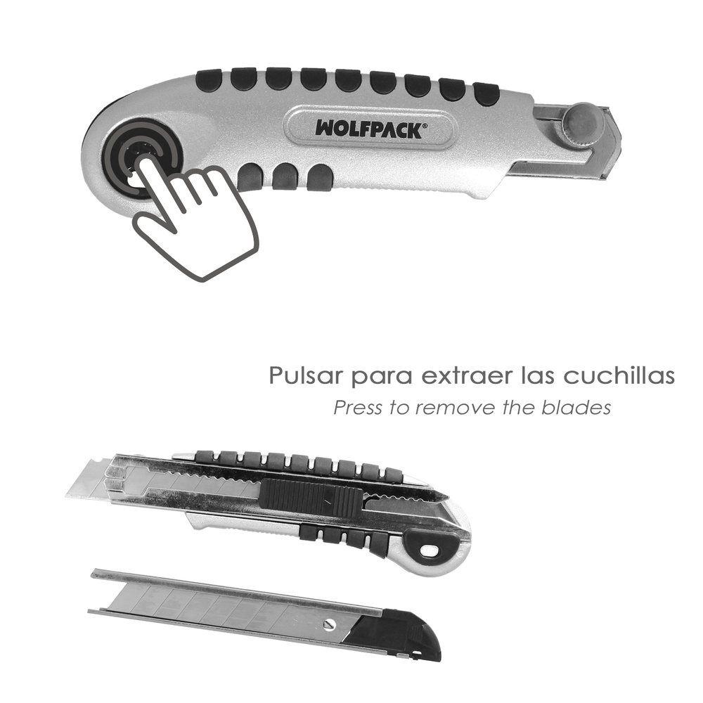 Cutter Aluminio Profesional 18mm Con 5 Hojas Acero Sk5 - Imagen 4