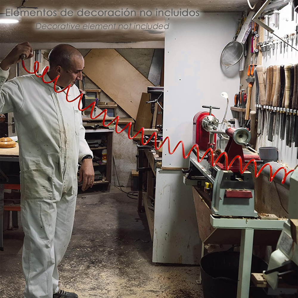 Manguera Espiral Aire Comprimido 7,5 metros Adaptador Rápido - Imagen 5