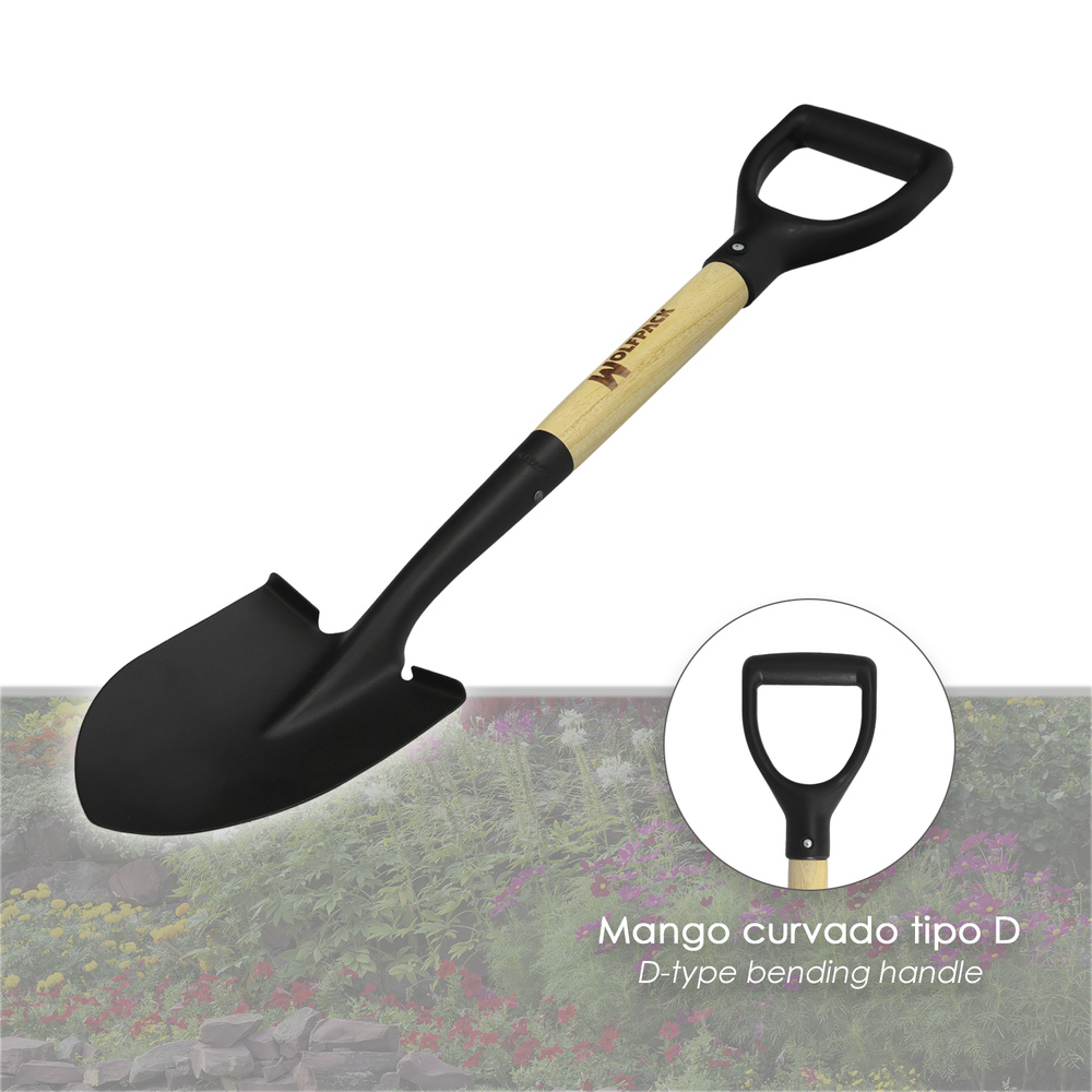Pala Pequeña Mango Madera Punta Mango Anilla 75 cm. minipala, Pala Jardineria,transplantes, Camping, Montañismo, Acampada - Imagen 3